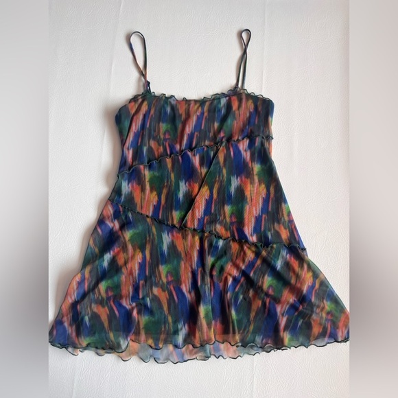Urban Outfitters Moxie Multi Mesh Mini Slip Dress M - Picture 3 of 11